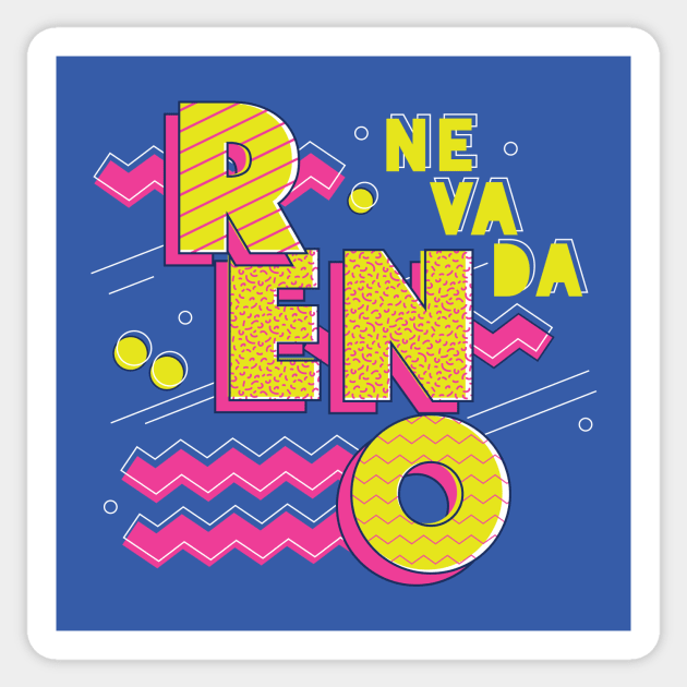 Retro 90s Reno, Nevada Sticker by SLAG_Creative